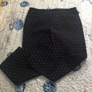 NWOT Black with White Polk Dots Capris Sz Sm